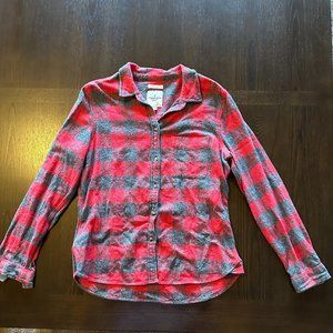 American Eagle THICK Red and Gray Flannel